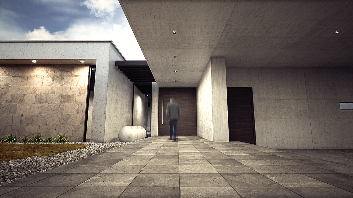house design mexico minimal new contemporanio diseño arquitectonico chuytrigos monterrey concrete cantera cinema 4d c4d 3D