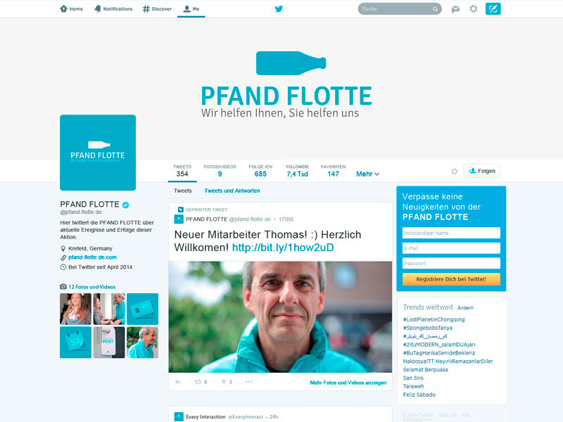 concept corporate campaign Pfand Flotte Pfand