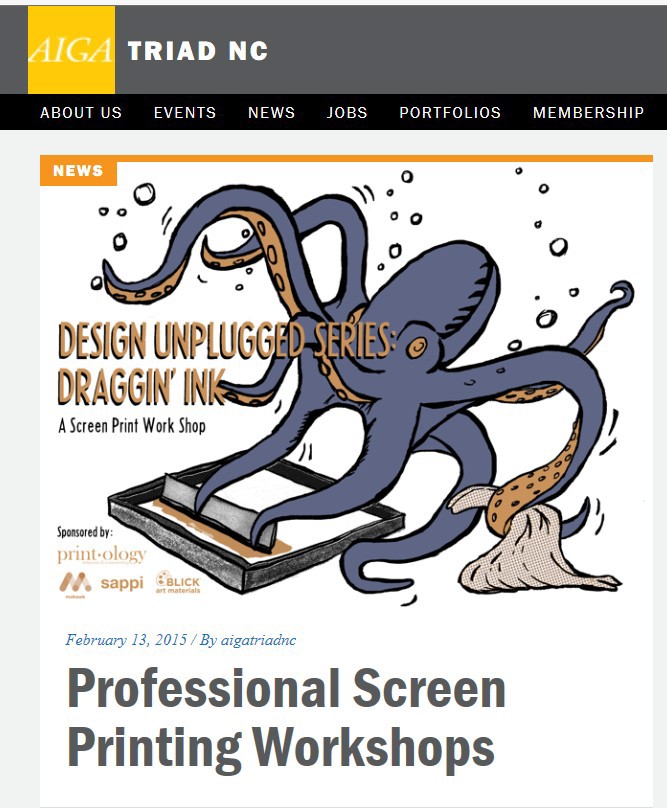 aiga Triad NC octopus screen printing Draggin' Ink graphic