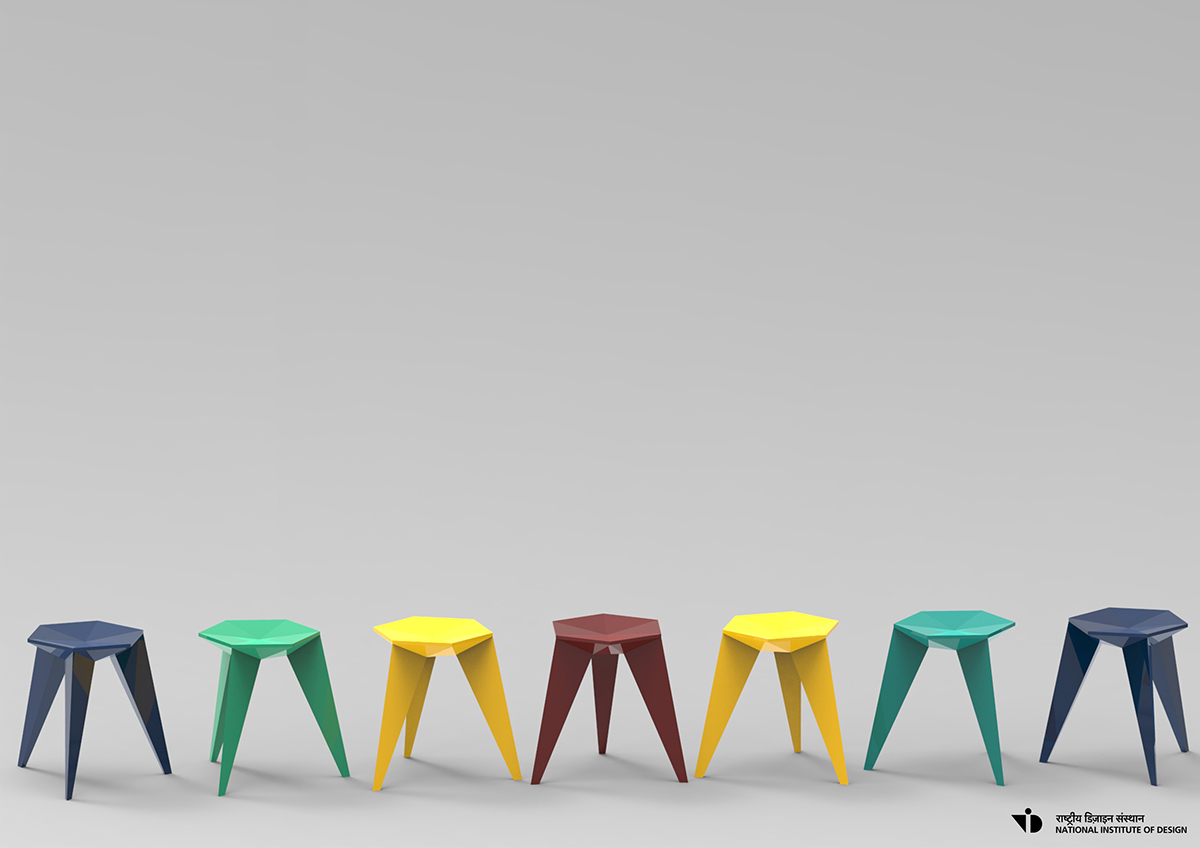 geometry stool Triool minimalist stylish contemporary primary color elegance