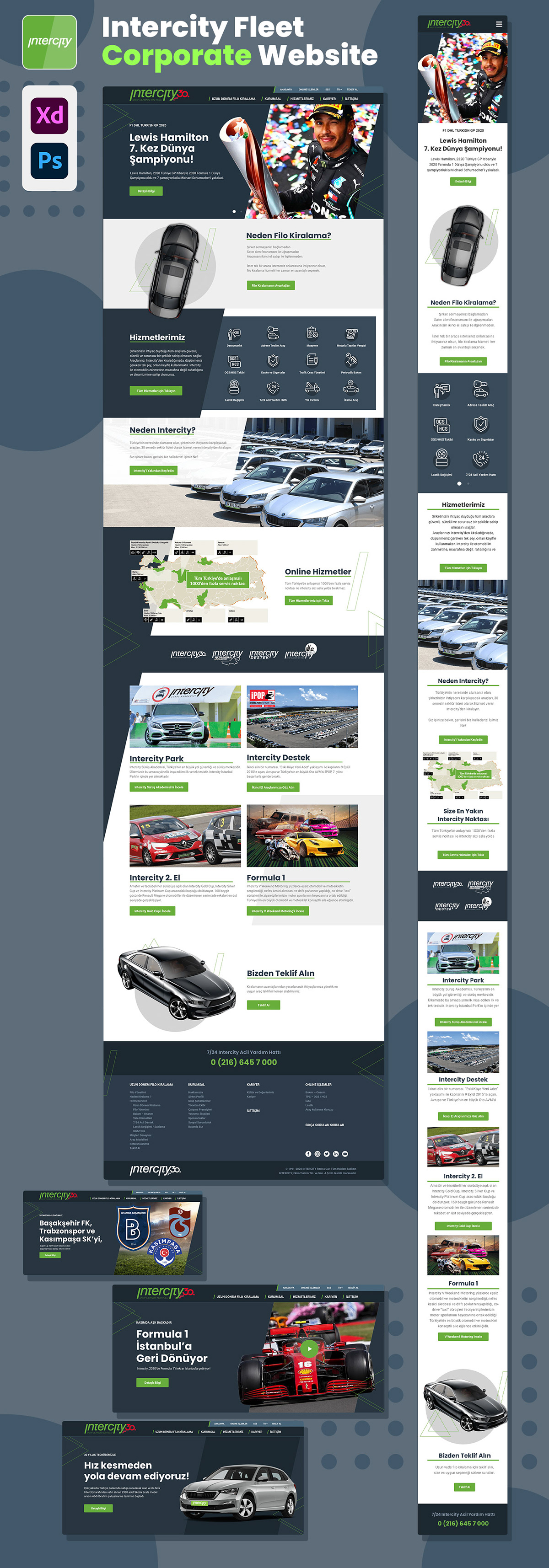 automotive   car Intercity rent a car rental UI UI/UX user interface Web Design  Website