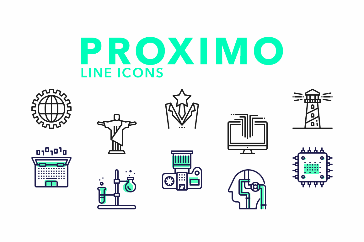 icons line minimal Proximo future vector ILLUSTRATION  Web Design  graphic design  logo