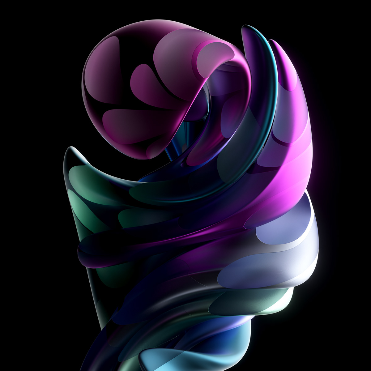 3D abstract curves Forms organic smooth tactile translucent transparent