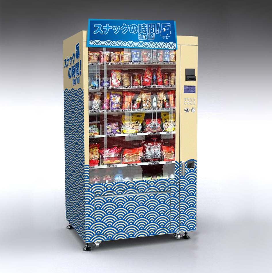vending machine japanese style snacks design Outdoor colorful vibrant
