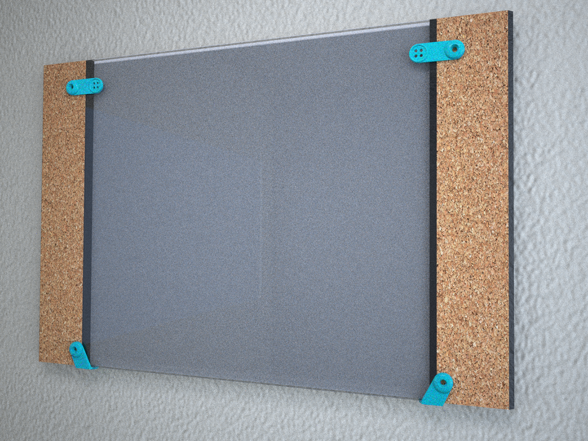 Board cork glass acrylic 3dprint valchromat