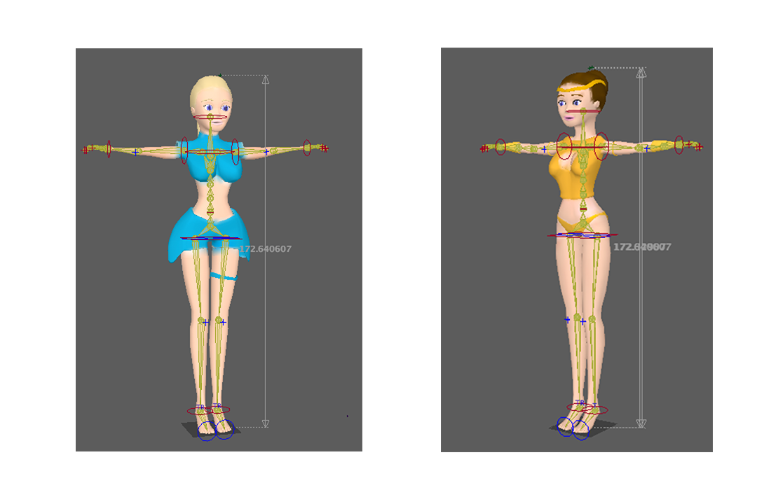 characters 3D rigging modeling