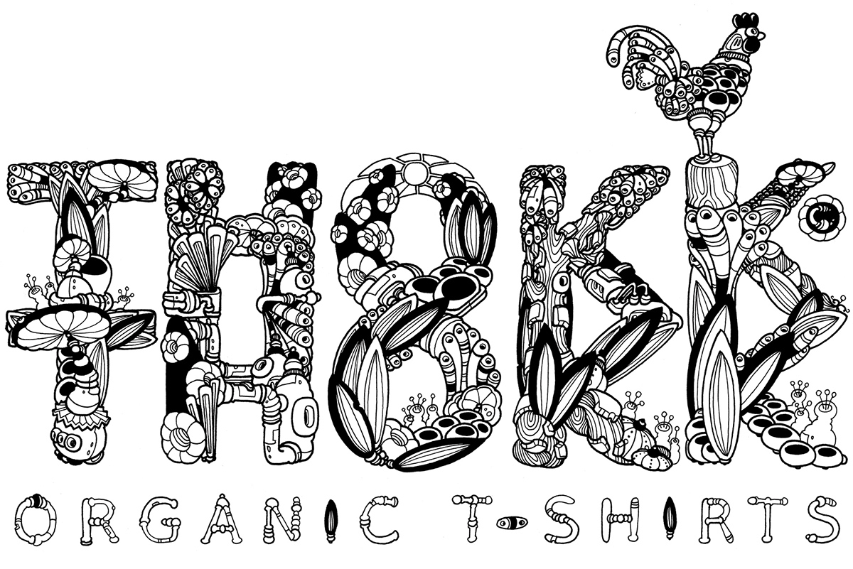logo organic cotton fair trade blackandwhite T-Shirt Design