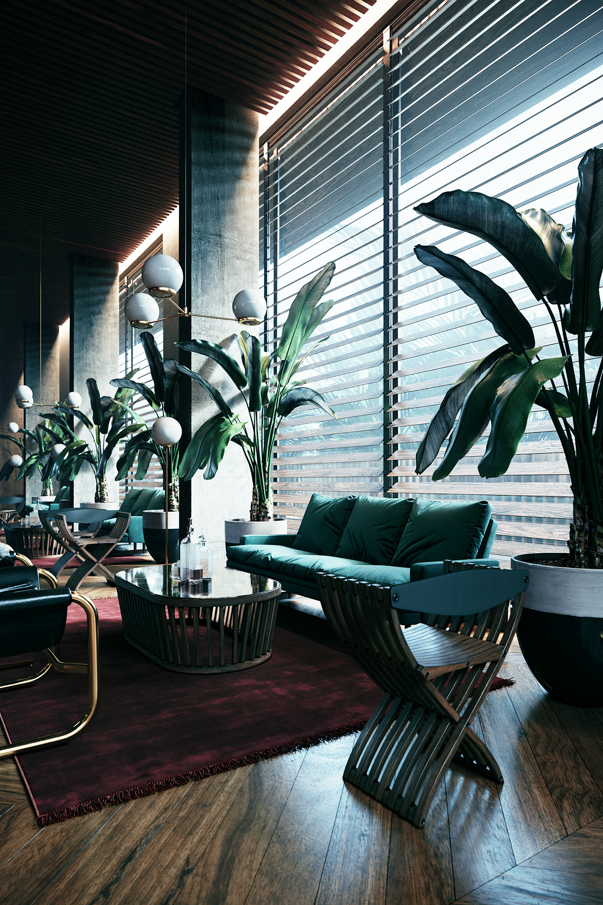 interior design  Denis Chigidin Interior Visualization 3D archviz interior styling barcelona Lobby bar hotel