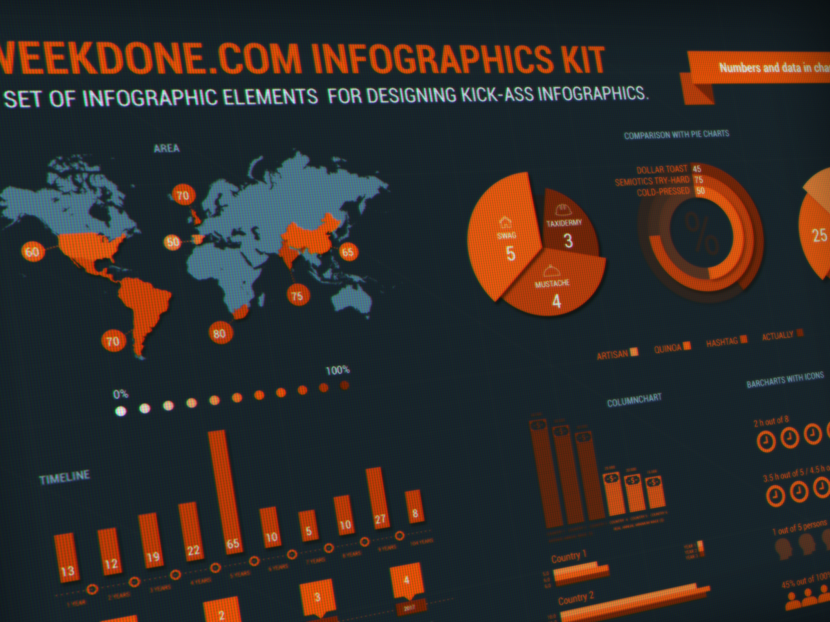 infographic vector kit freebie download Illustrator information visualization Data