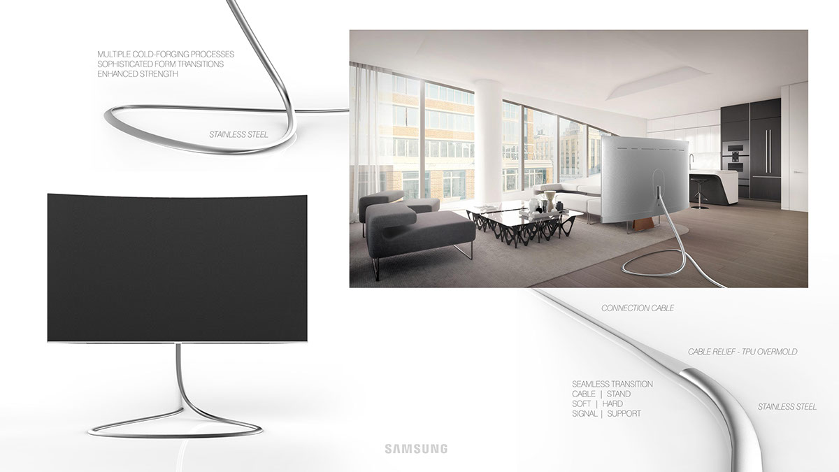 Samsung x Dezeen STRATOS QLED TV Stand on Behance