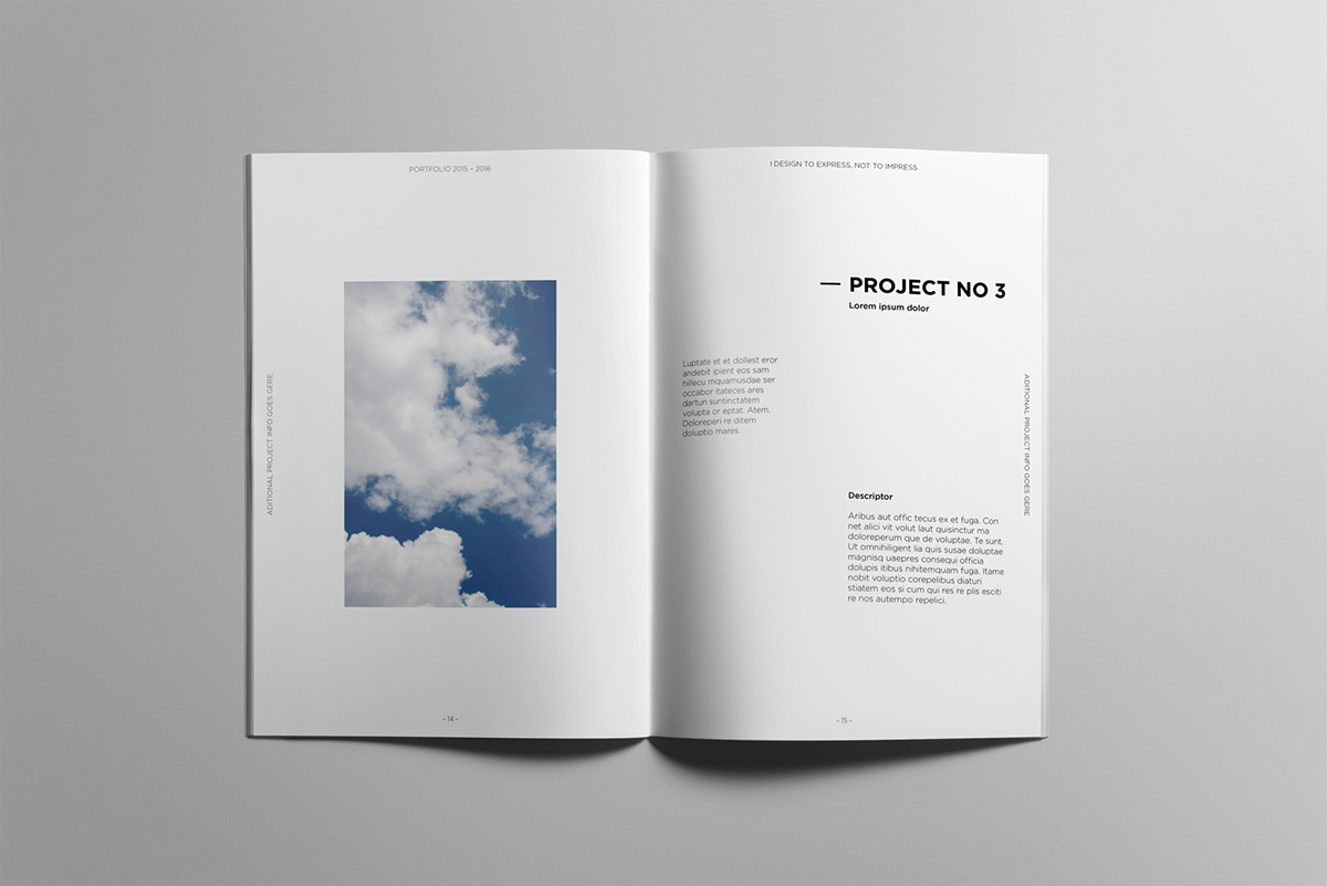 brochure portfolio minimalist clean photo photobook book template a4 InDesign grid Layout minimal business