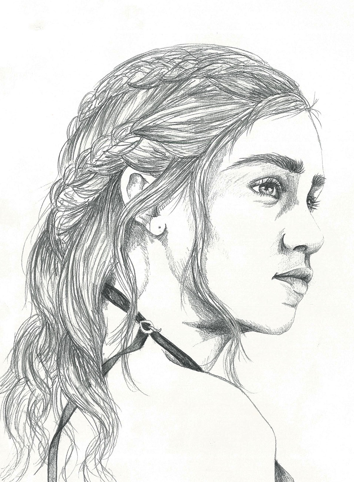 daenerys targaryen gameofthrones got pencil sketch blackandwhite khaleesi