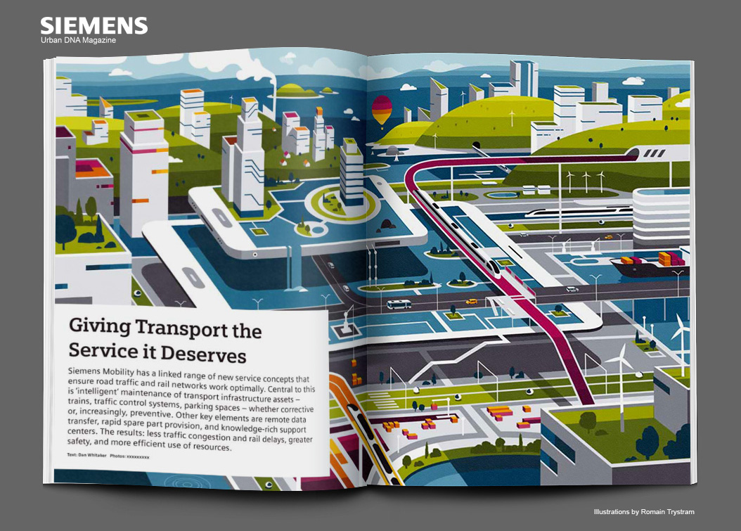 Adobe Portfolio Siemens Urban city ecologic Transport green magazine