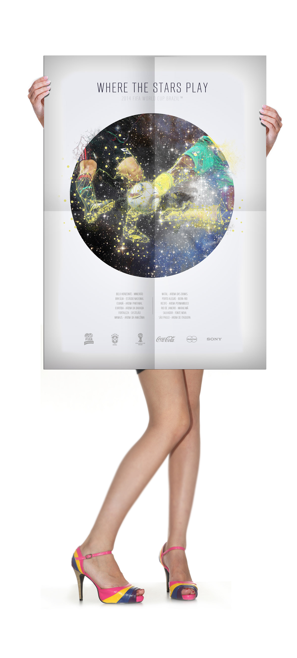 FIFA soccer poster WorldCup ad Promotional Space  ball outerspace stars star constellation Constellations print
