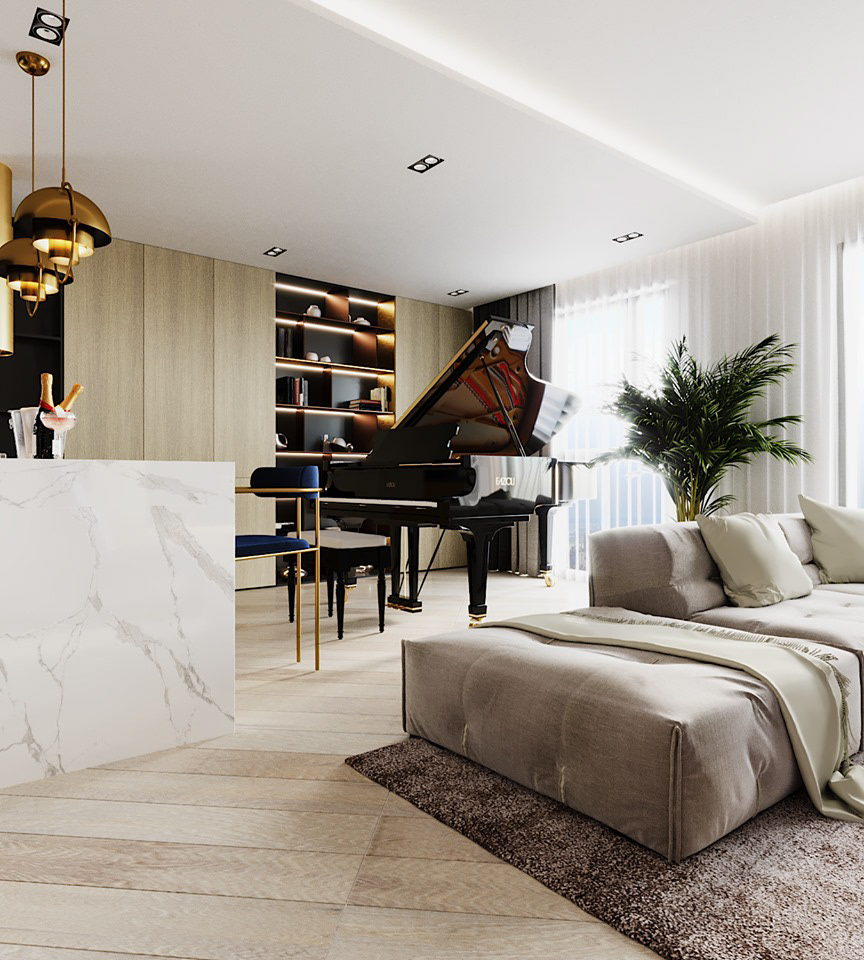 interior design  apartment Render visualization 3ds max vray modern architecture design