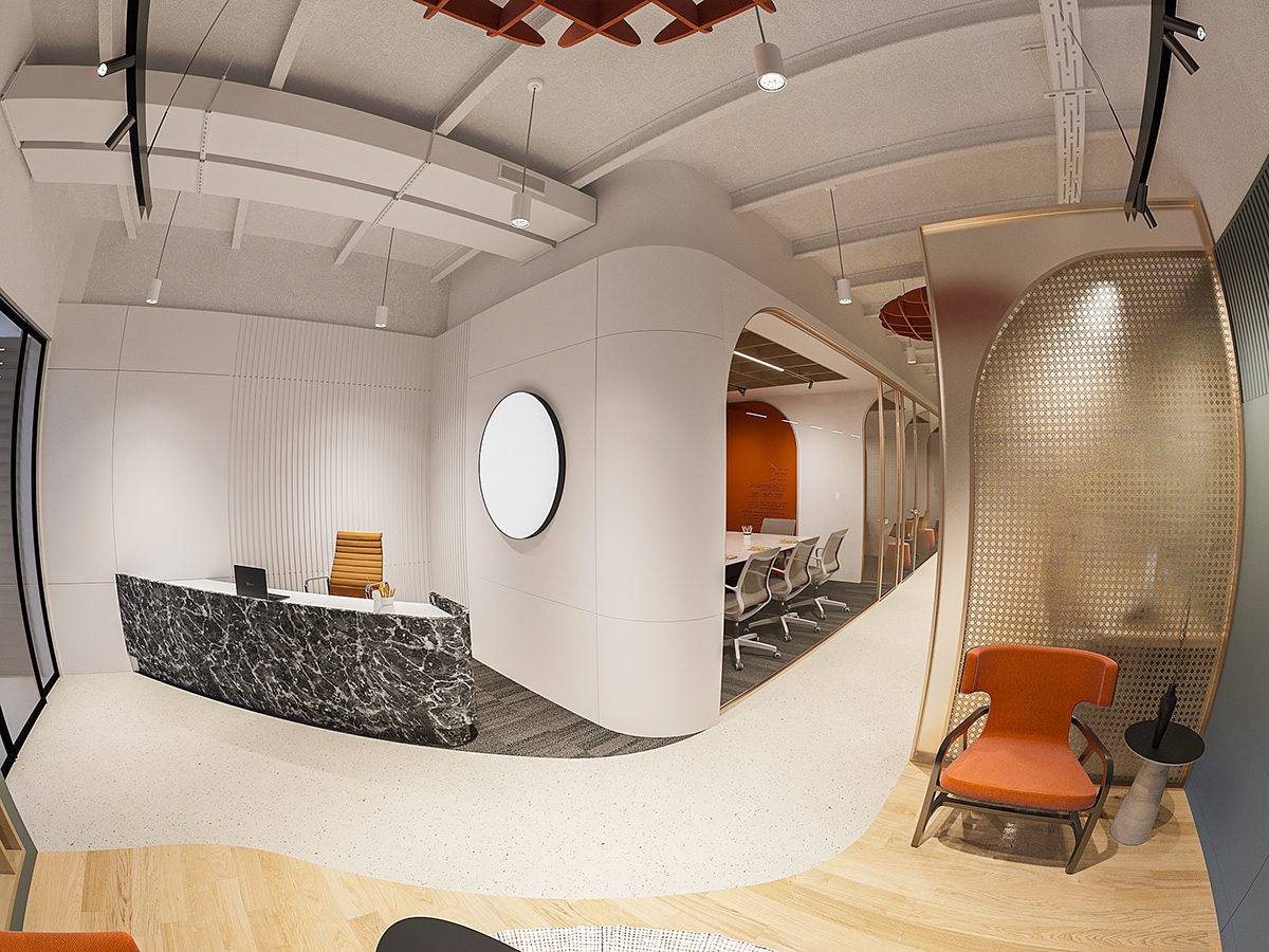 dubai fitout interior design  Office Office interior design office interior render Render working space