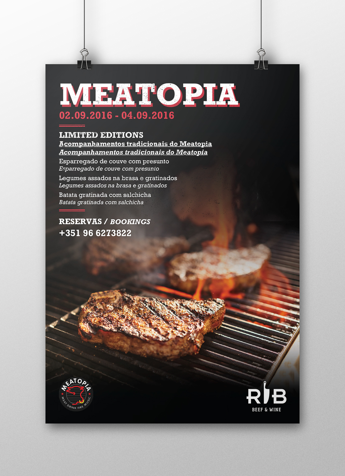 rib poster ad grill BBQ meat Advertising 
