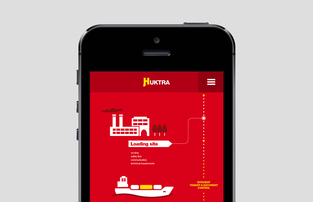 huktra Transport red yellow infographic White type design Invitation company corporate