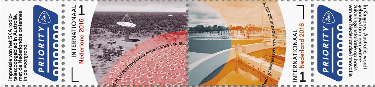 Postnl Grenzeloos Nederland Dirck Hartogh Duyfken Nereda ska square kilometre array stamps Philately filatelie