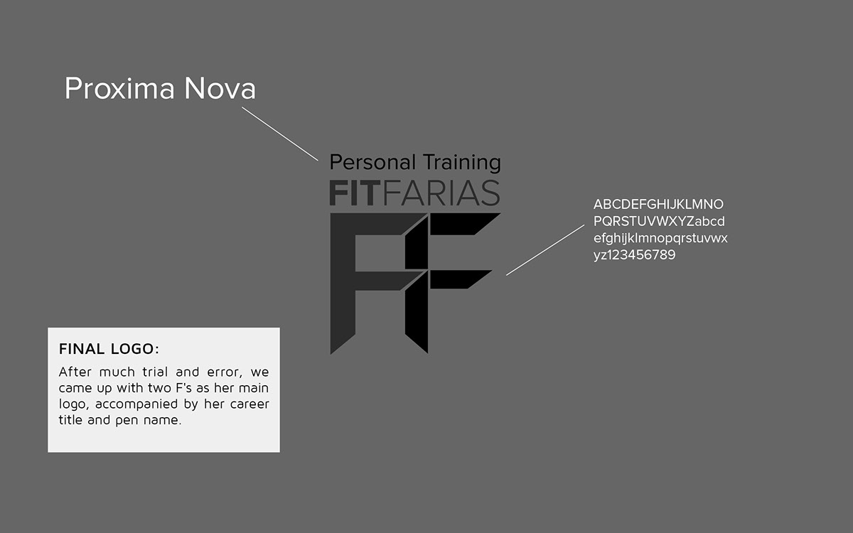 Business Cards brand identity Logo Design personal trainer vector fitfarias ashley farias logo typography   Letter Play