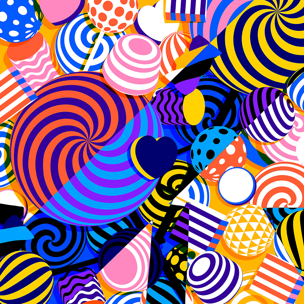 adobemax Candy CANDY CRUSH all sorts licorice lollipop Sweets Candy Cane Patterns Swirls stripes #thebullyprojectmural16