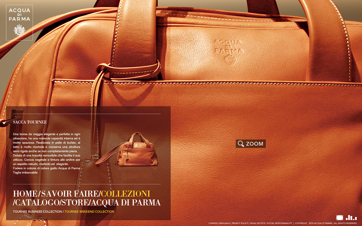 Acqua di Parma leather Collection savoir faire bag