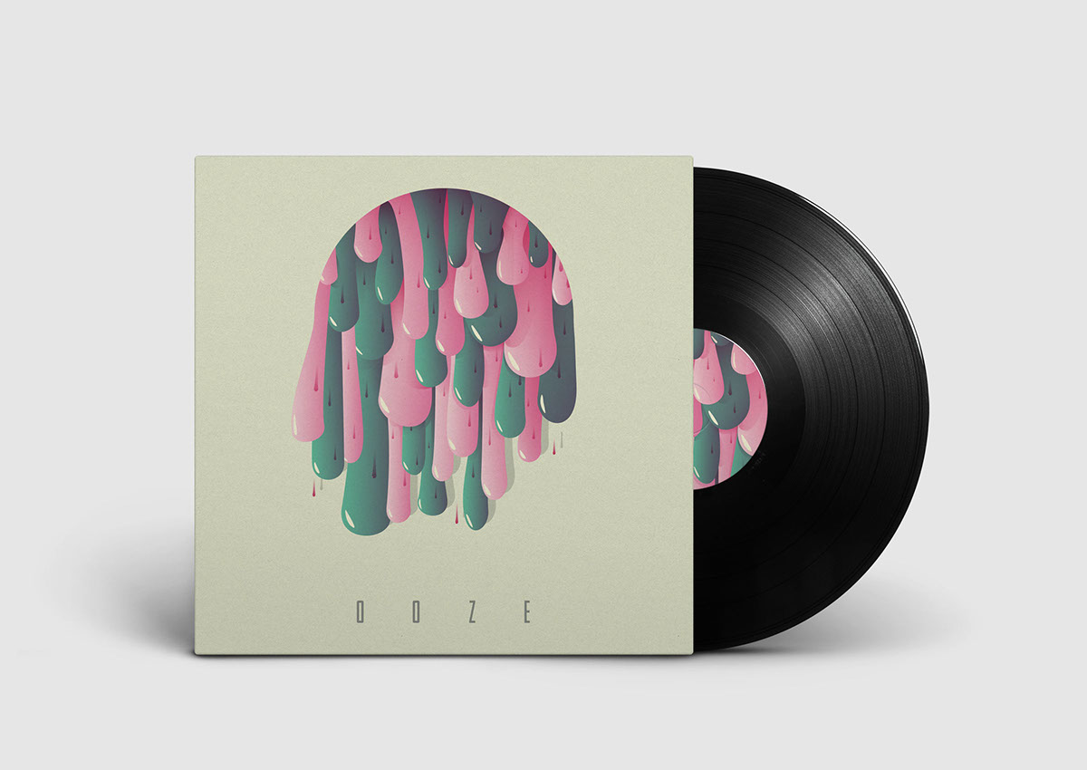 record vinyl band colour vectors drips slime blob Album