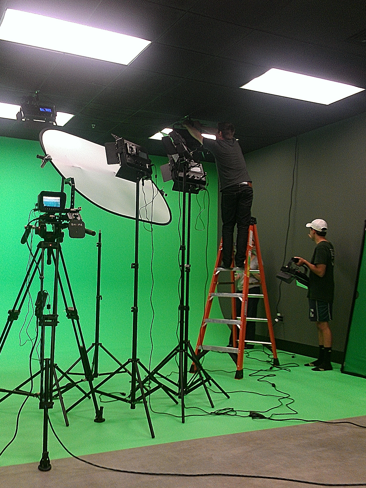 green screen studio student nad camera lighting Black Magic Camera FSCC live-action amination