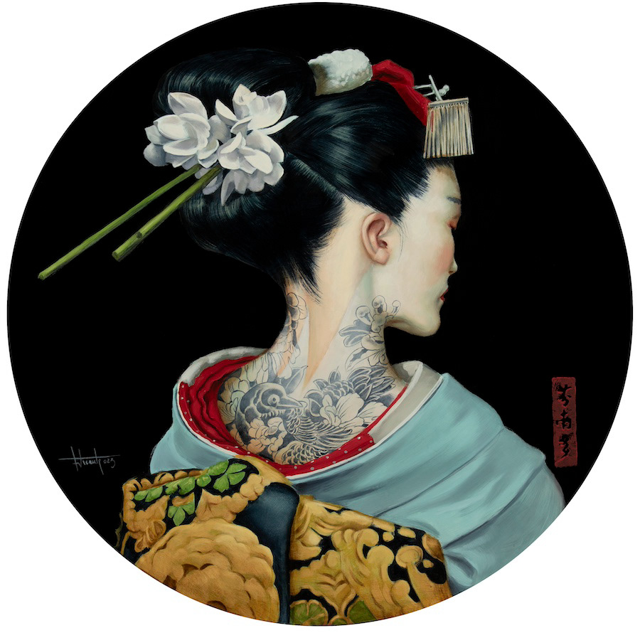 art painting   artist artwork Oil Painting fine art Fernando Vicente Tondo geisha tattoo