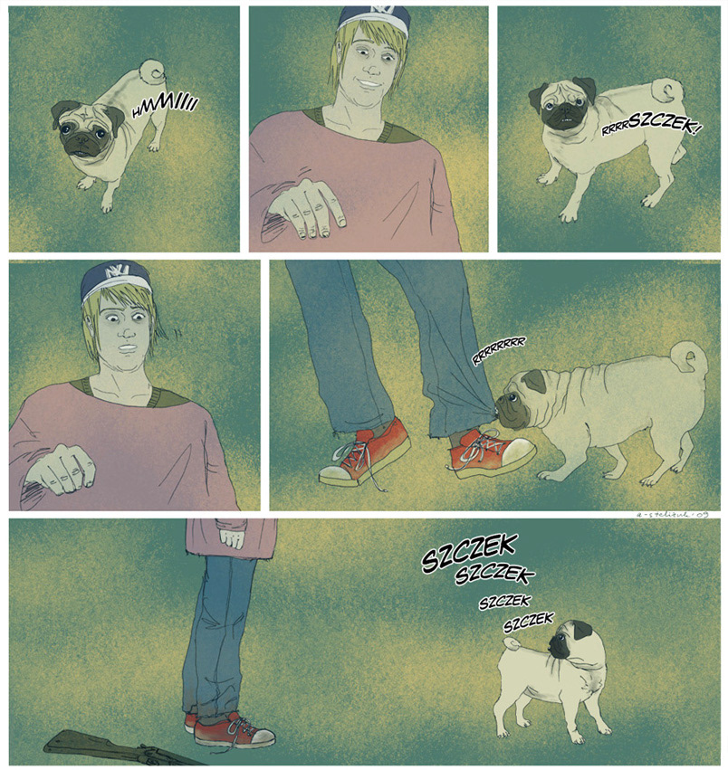 comic comics boy dog Pug