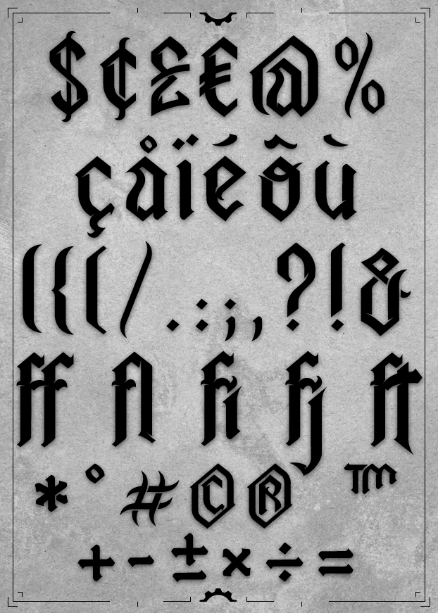 black dog font gothic goth metal