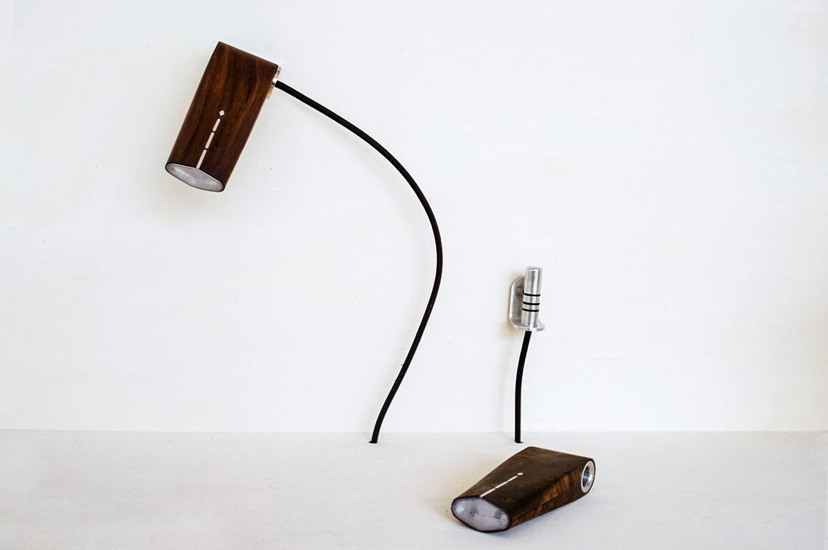 bold-design Julien Benayoun William Boujon wood metal light mobility flashlight Lamp wall sconce rotatio   reading lamp aluminium walnut led