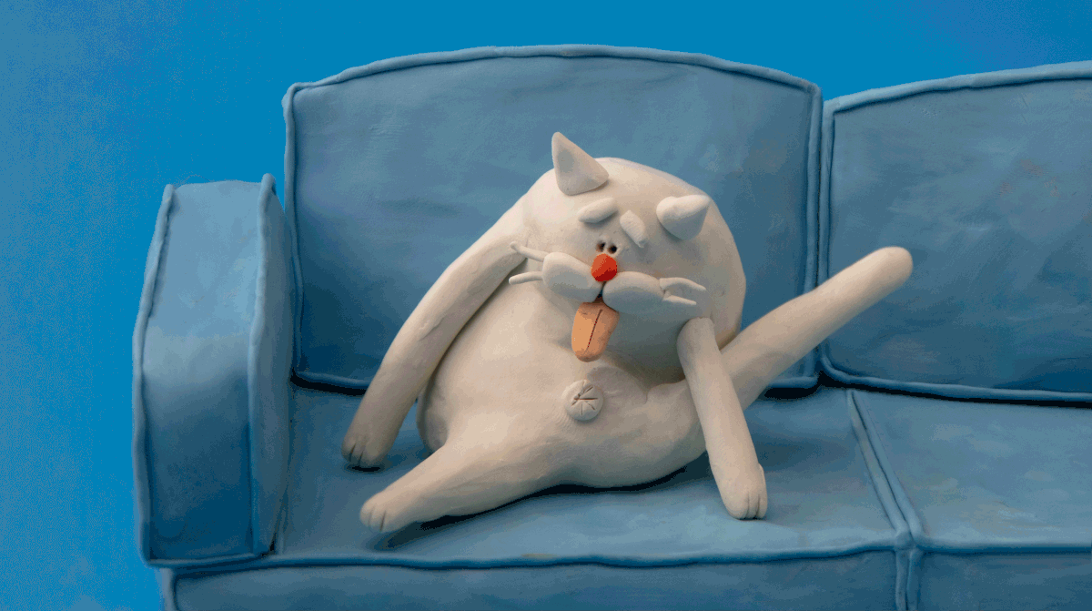 stopmotion craft living room Cat animation  ILLUSTRATION  Plasticine clay 3D Pâte à modeler