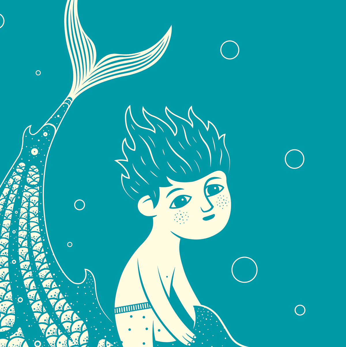 Adobe Portfolio boy kids fish diving fairytail fantastic t-shirt