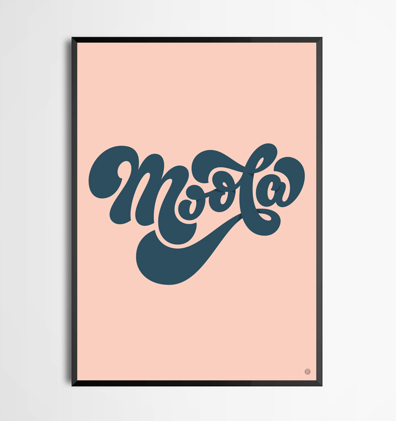 poster charity type logo money Moola gold pink lettering vector sketch HAND LETTERING