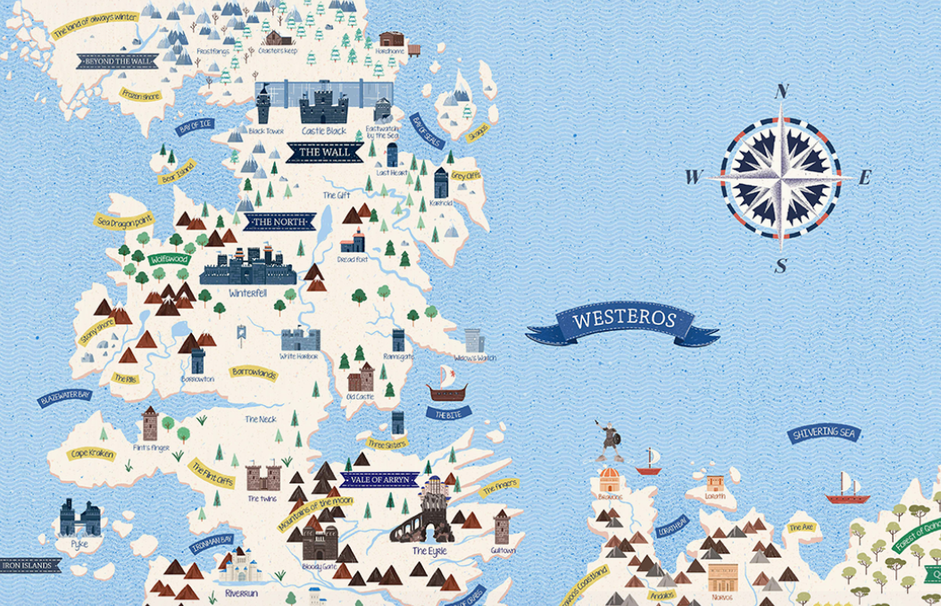got Game of Thrones map illustrated essos Westeros targaryen Stark Spoke Art Gallery mapa