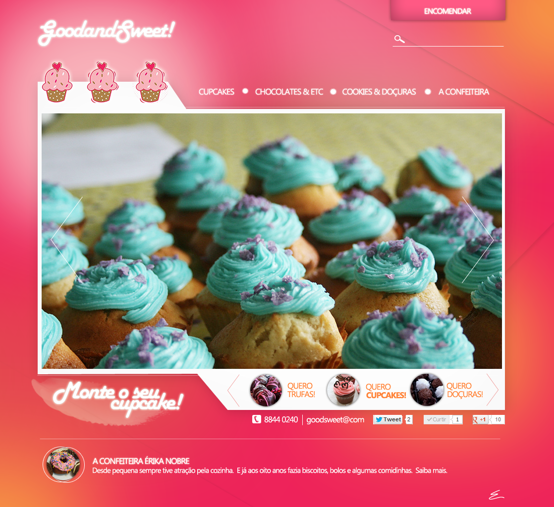 gastronomia doces Interface design wedesign