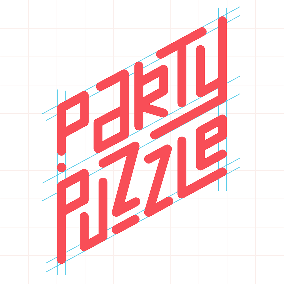 party puzzle kids logo identity app Interface graphic bariol