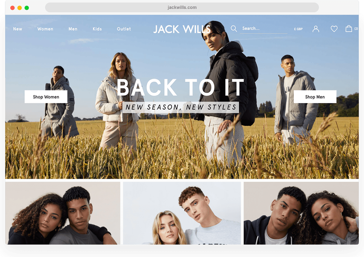 Figma Jack Wills UX design Web Design  Webdesign website redesign