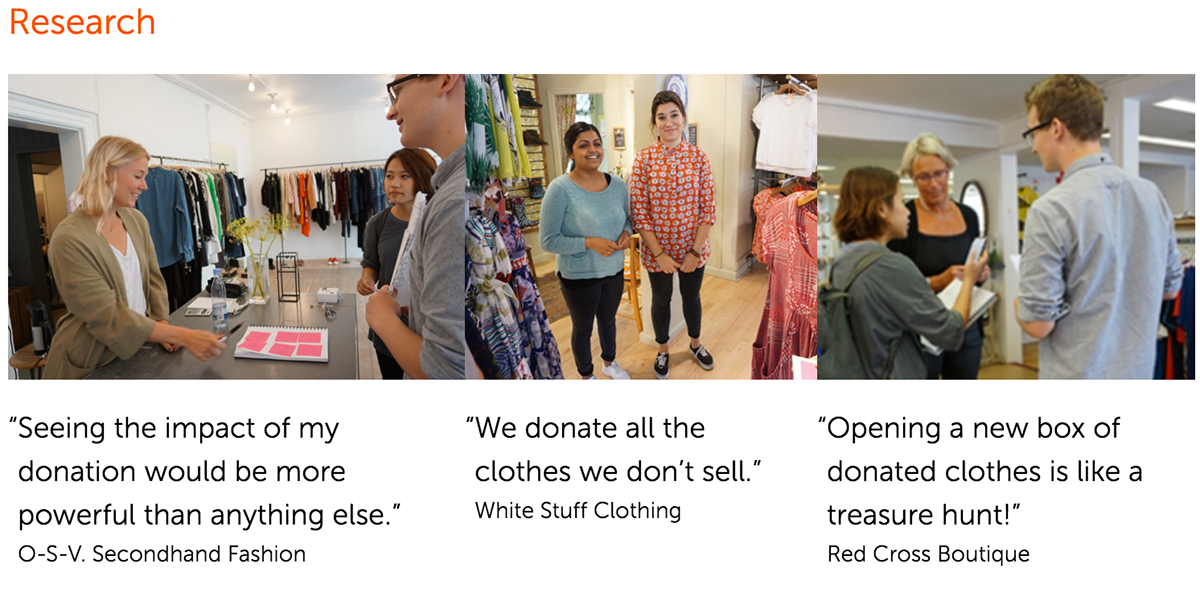 CIID Service design donation clothes second-hand