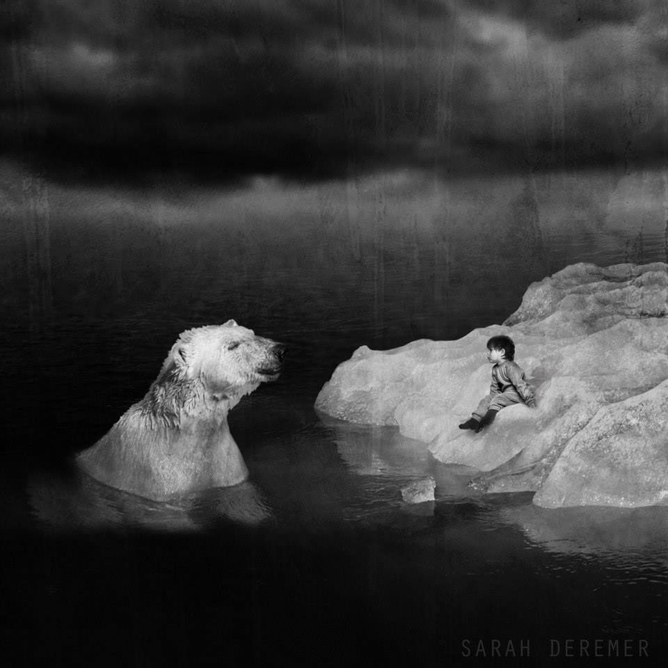 surreal surrealism black and white photoshop photomanipulation bw animal dark
