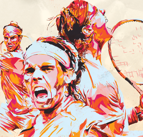 Nike  Nadal Event tennis rolland garros illustrationpainting lifestreaming paintball art