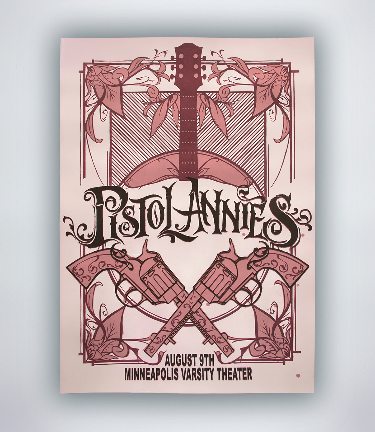 pistol annies annie's band country girl pink peach Revolver graphics design art poster print screenprint