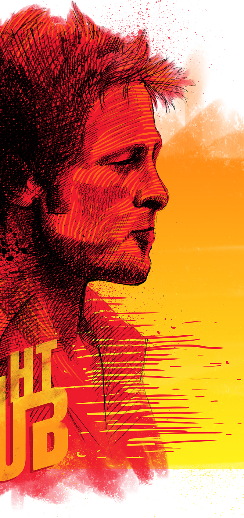 fight club Brad Pitt Edward Norton movie poster movie illustration movie poster Digital Drawing digital painting movie art art