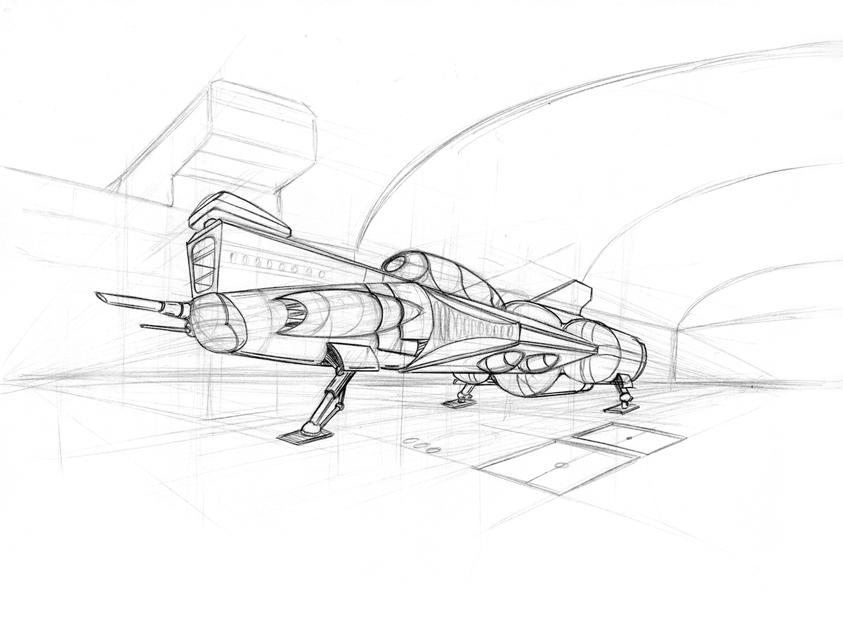 sketches Aircraft spaceships