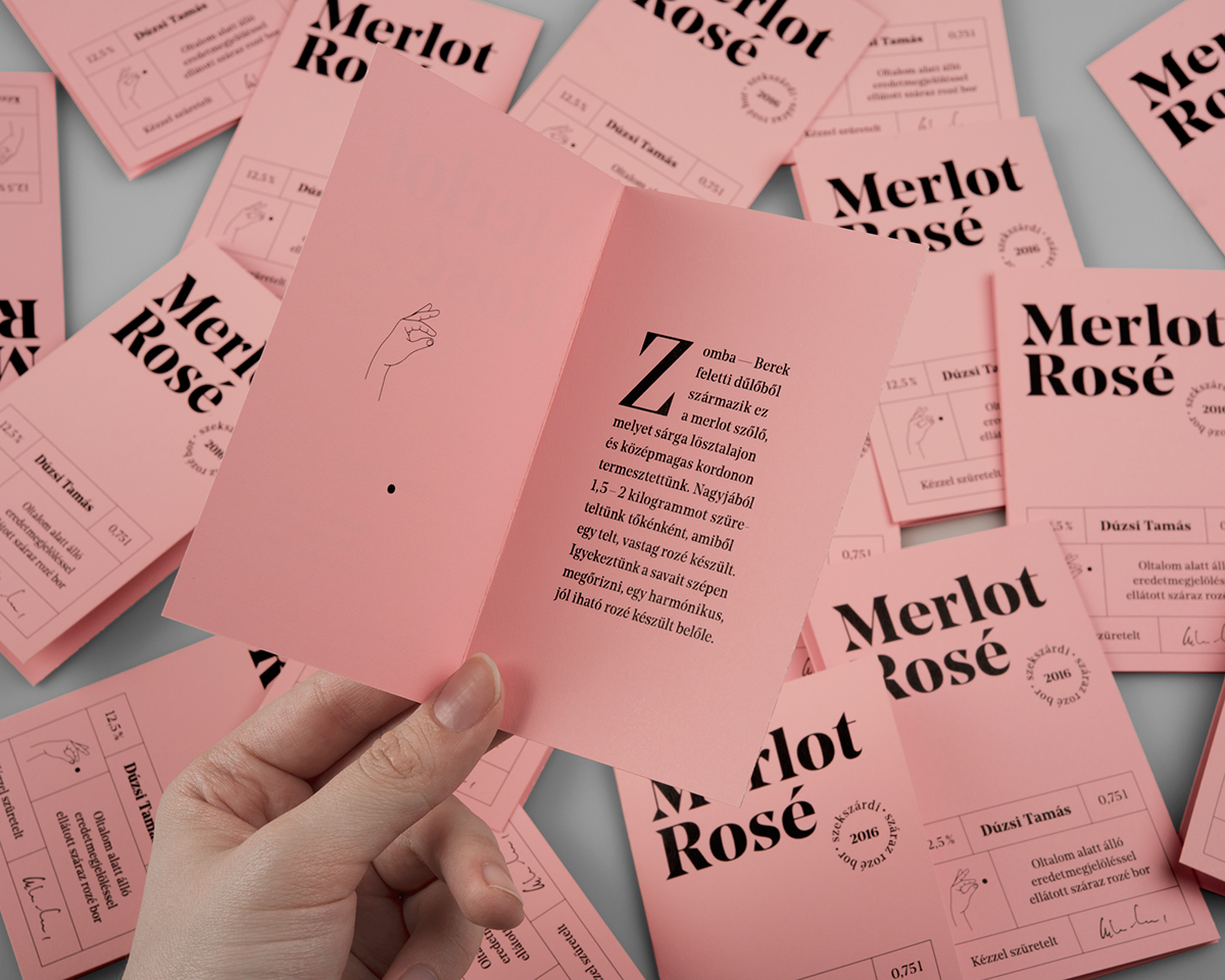 graphic design  wine winery dúzsi tamás rose packaging design pink dot