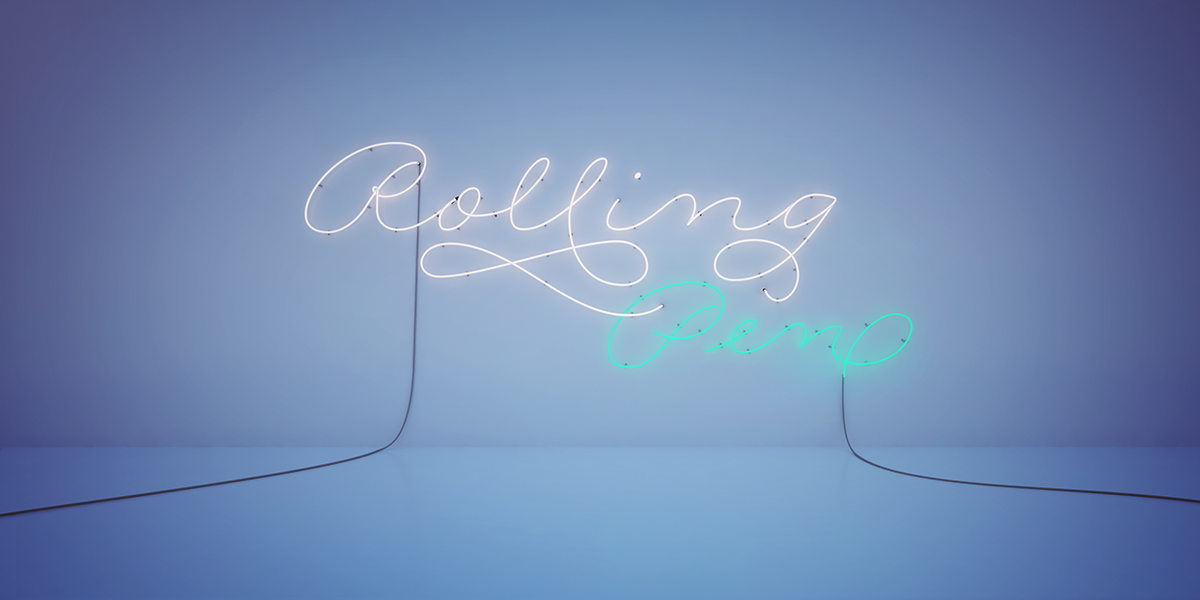 Rolling Pen  typography  sudtipos  specimen  neon  words  poetry  3d lettering