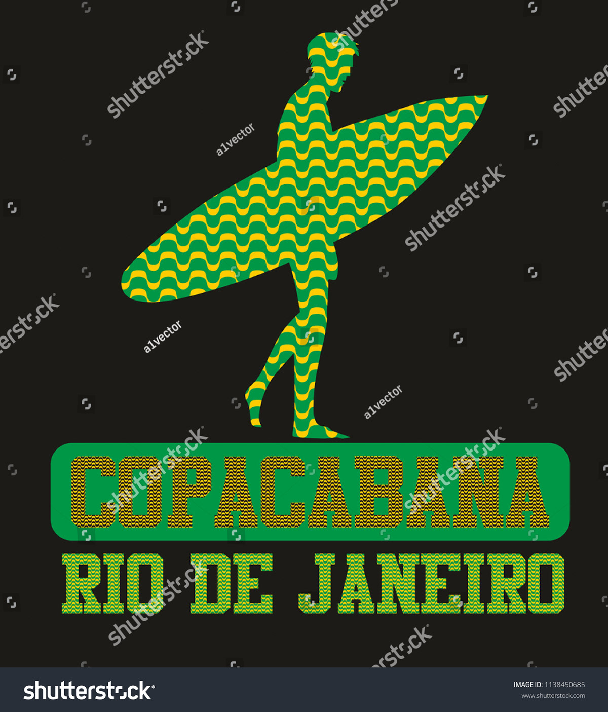 copacabana Brazil vector Surf graphic tees tshirt print Embroidery pattern