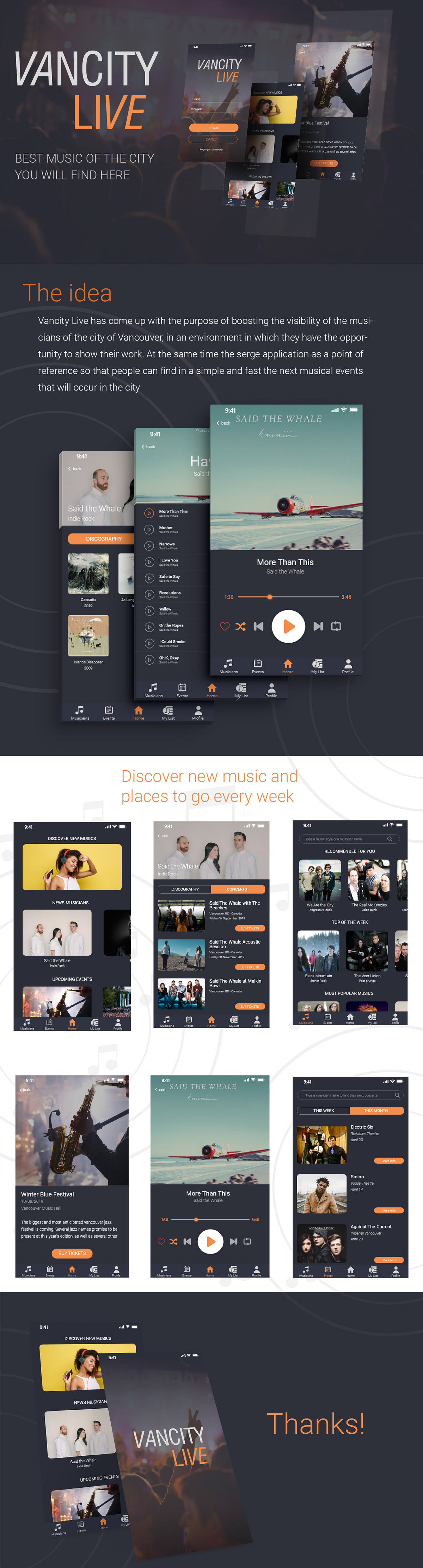 app music app Music Player android ios Canada british columbia Adobe XD