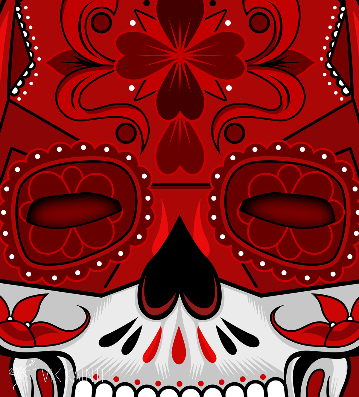 dc vik kainth face sugar skull Mexican ILLUSTRATION  design mask